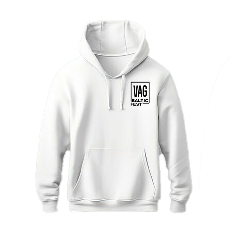 BALTICVAGFEST OFICIĀLAIS HOODIE BALTS ar logo